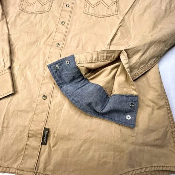 NWT Wrangler Retro Premium Brown Pearl Snap Shirt Mens XLT Western Cowboy Rodeo - Picture 6 of 6